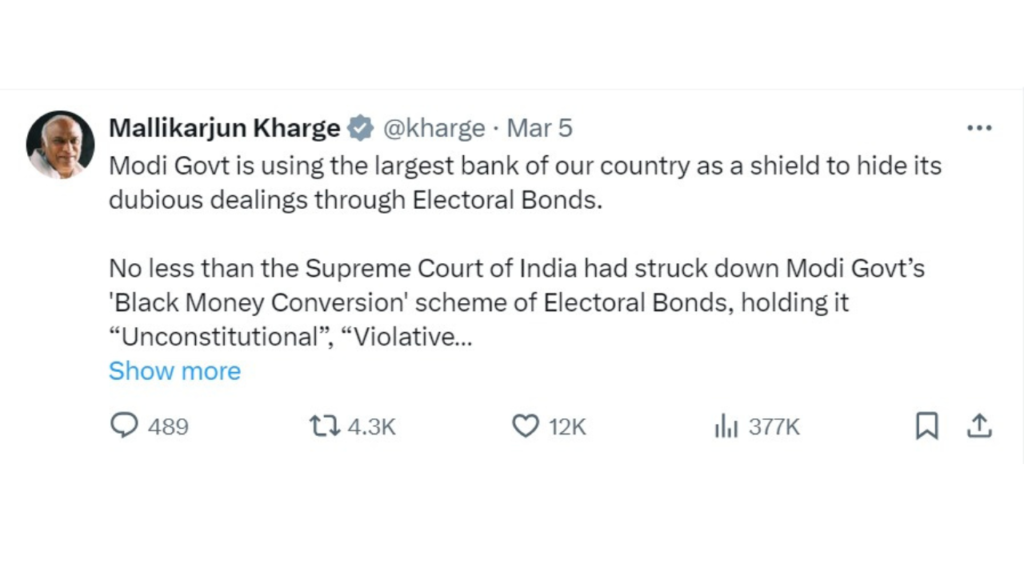 Mallikarjun Kharge's Tweet